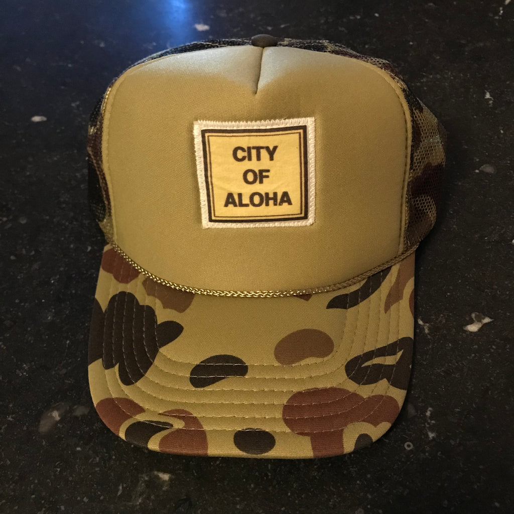 City of Aloha Camouflage Trucker Hat