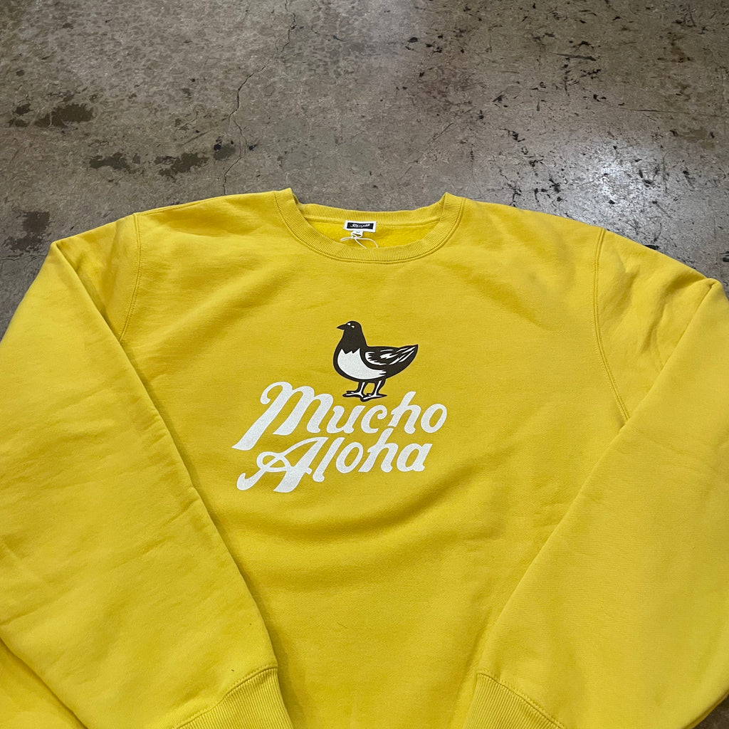 Mucho Aloha - Poquito Print Mustard Crew