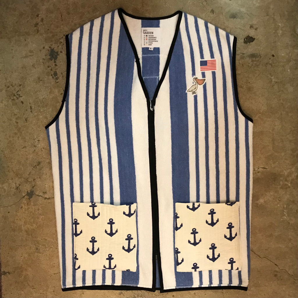 NHHS x YG Blue/White Beach Towel Vest
