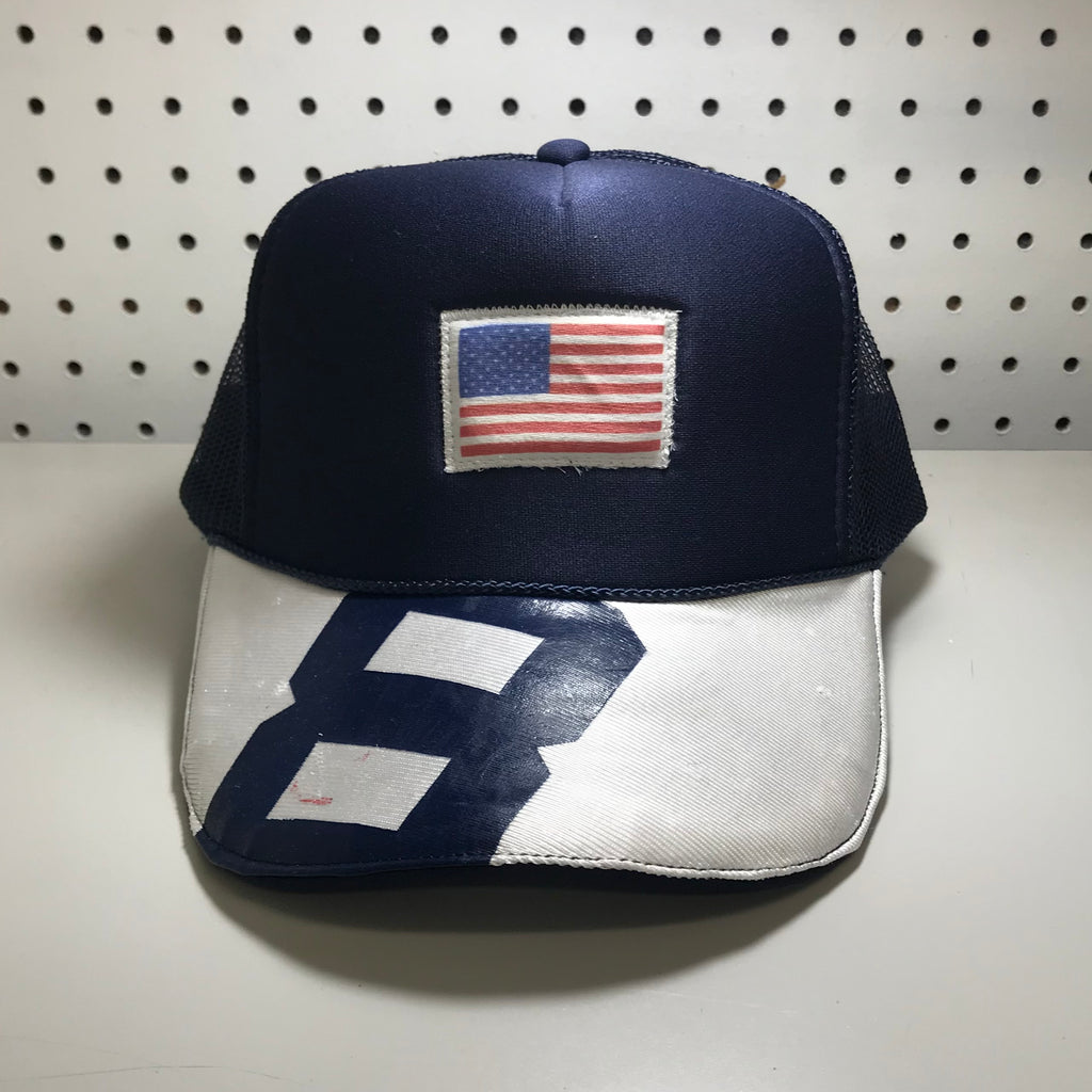 NHHS x YG TH18 American Flag Game Worn Football Uniforms Trucker Hat #2