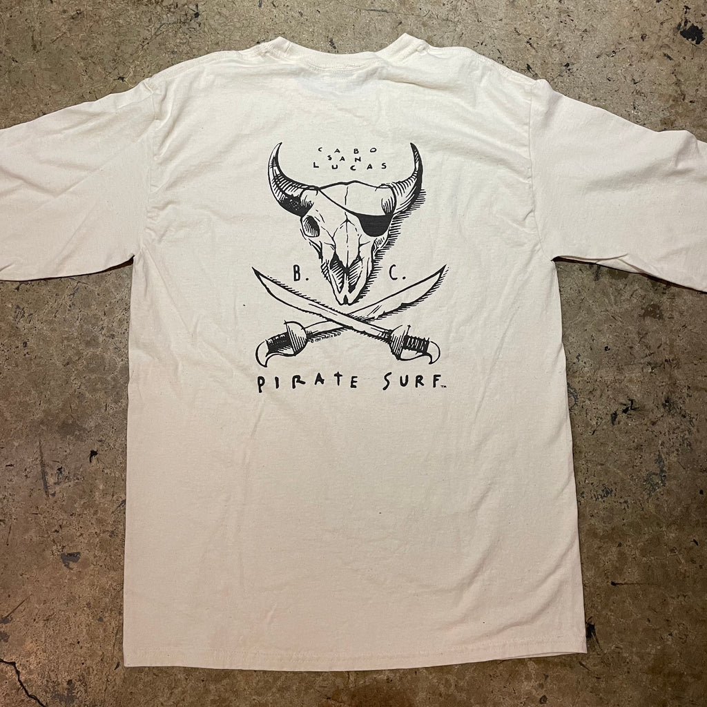 Pirate Surf - Medium Oatmeal Long Sleeve Patch & Original PS Graphic
