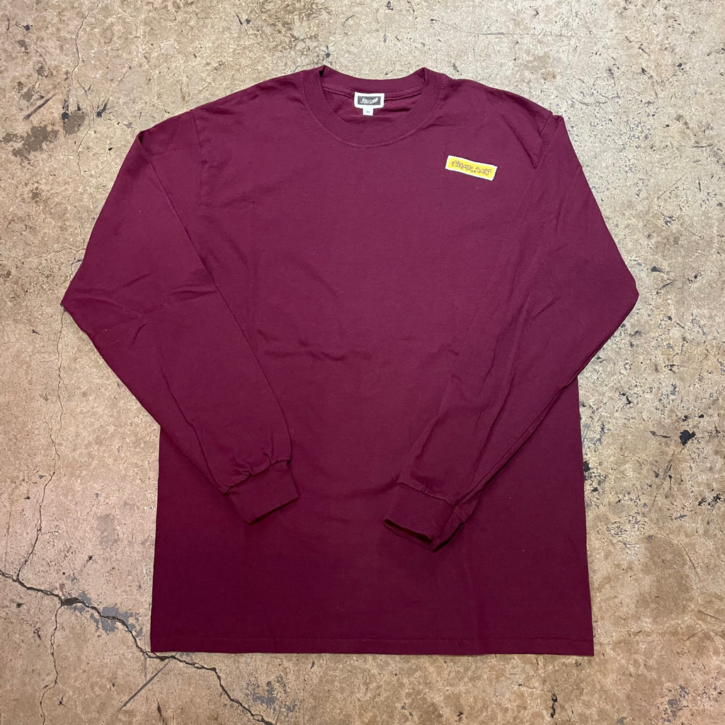 Pirate Surf - Medium Burgundy Long Sleeve Patch & Original PS Graphic