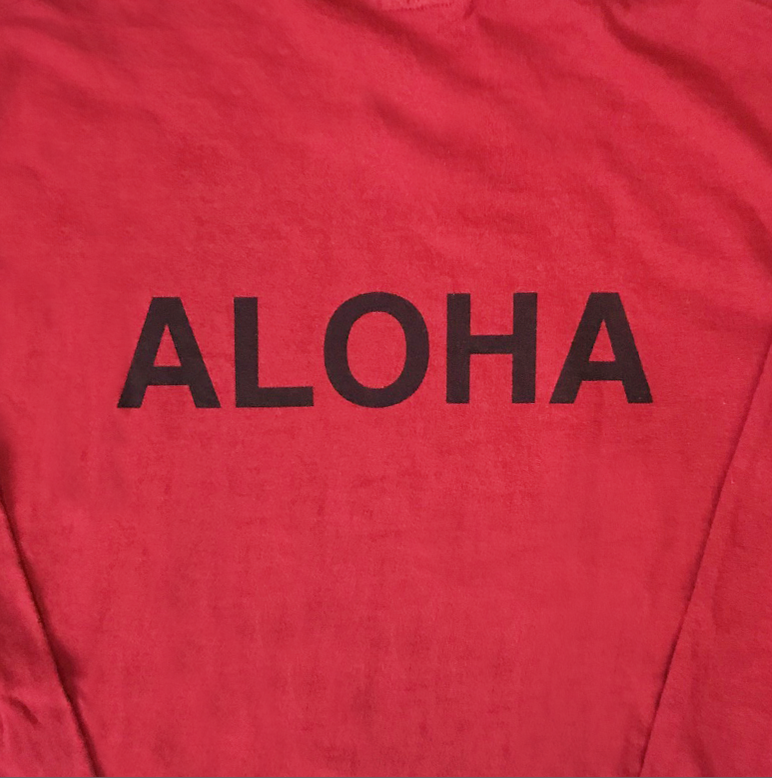 Mucho Aloha Front & Back Print Long-Sleeve Tee