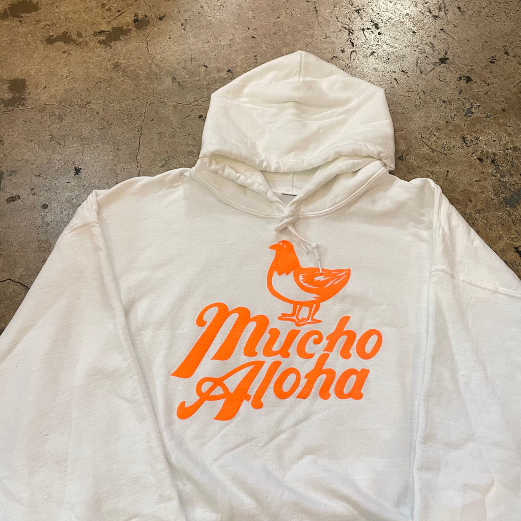 Mucho Aloha - Neon Puff Ink White Hoodie