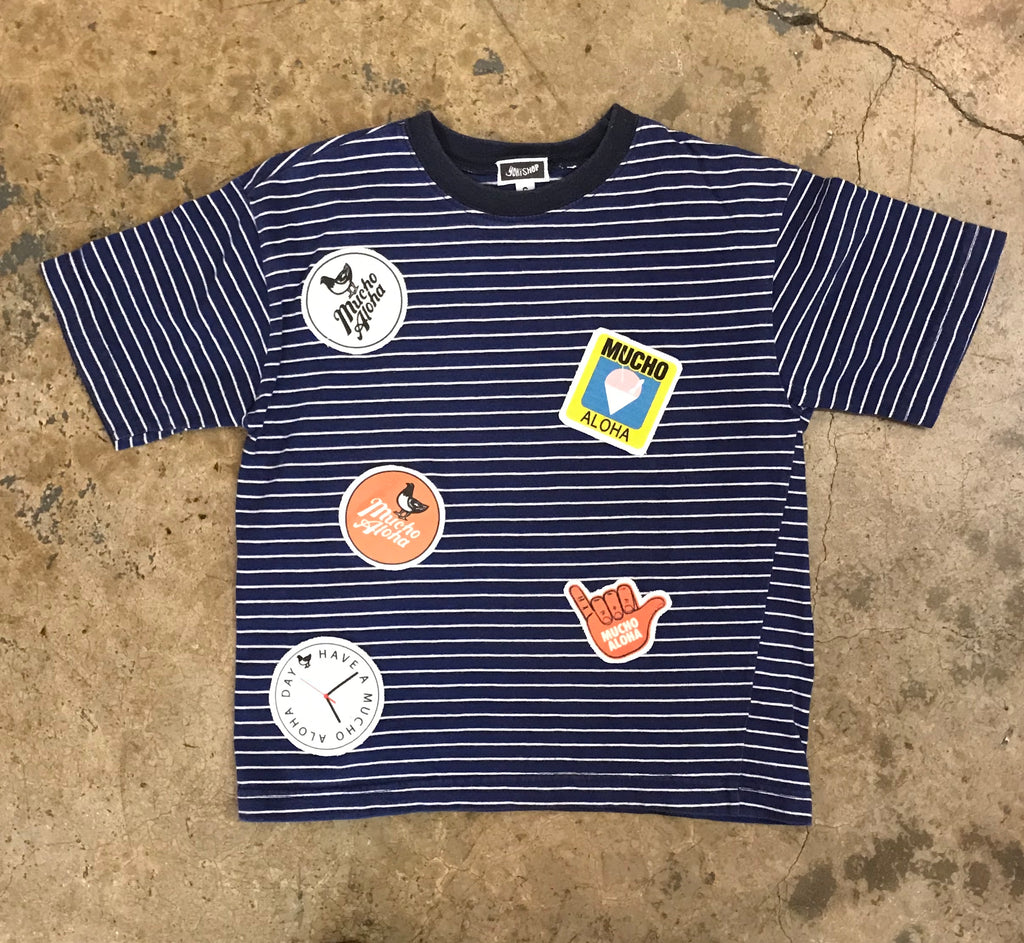 Mucho Aloha - Kid's Striped Patch T-Shirt