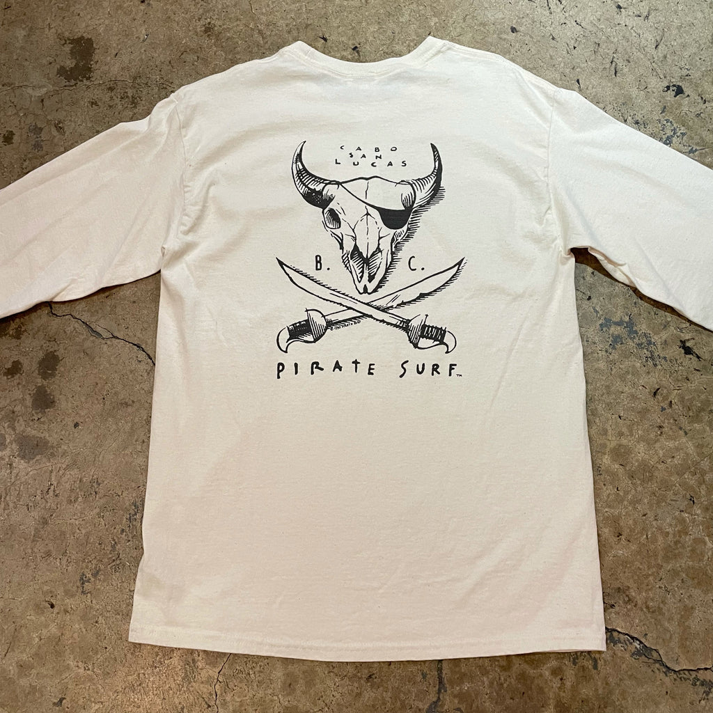 Pirate Surf - Medium Oatmeal Patch & Print Long Sleeve