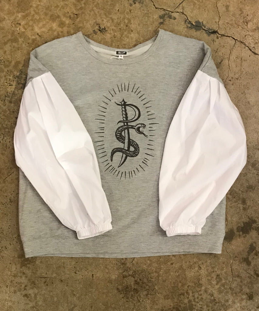 Pirate Surf - Puffy Sleeve Crewneck Sweatshirt