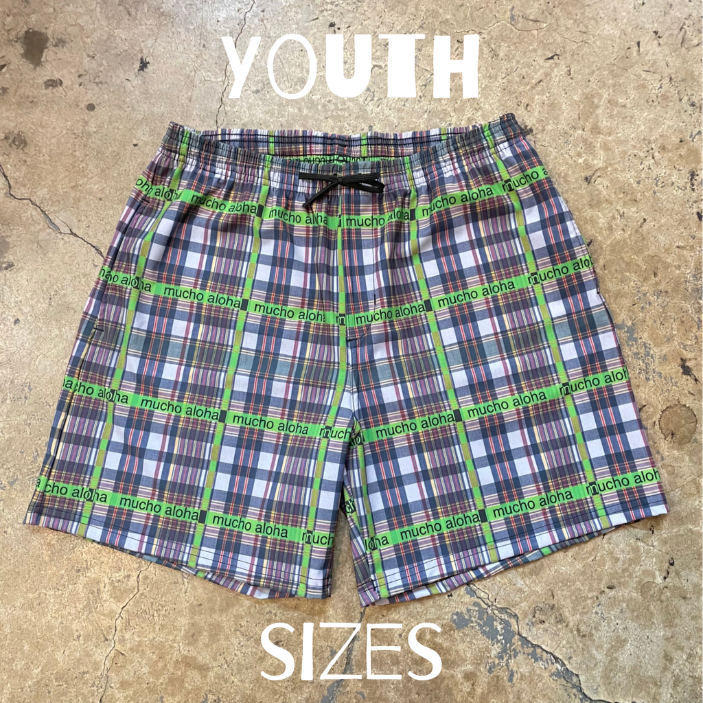 YOUTH - Plaid Neon Kids "Boogie Shorts"