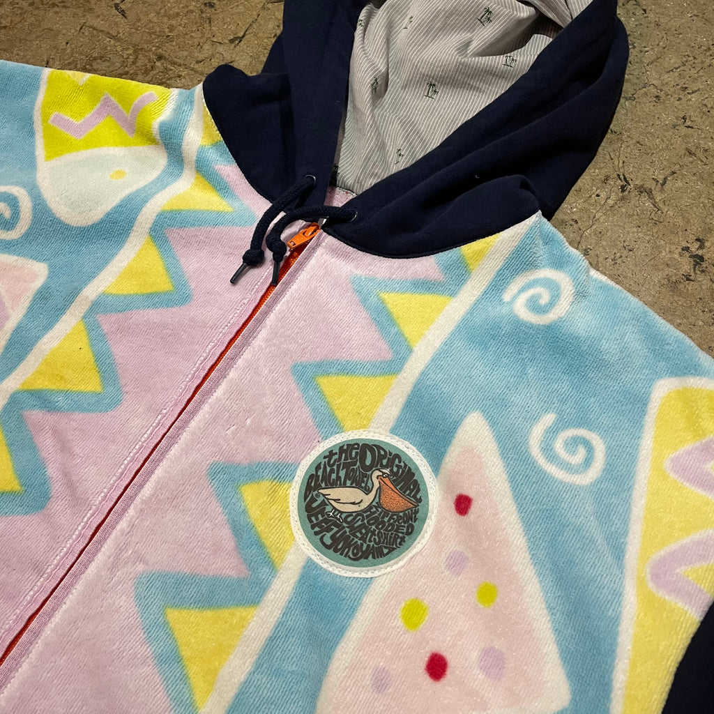 Yokishop - Multi Color Zig - Zag & Swirl Beach Towel Hoodie