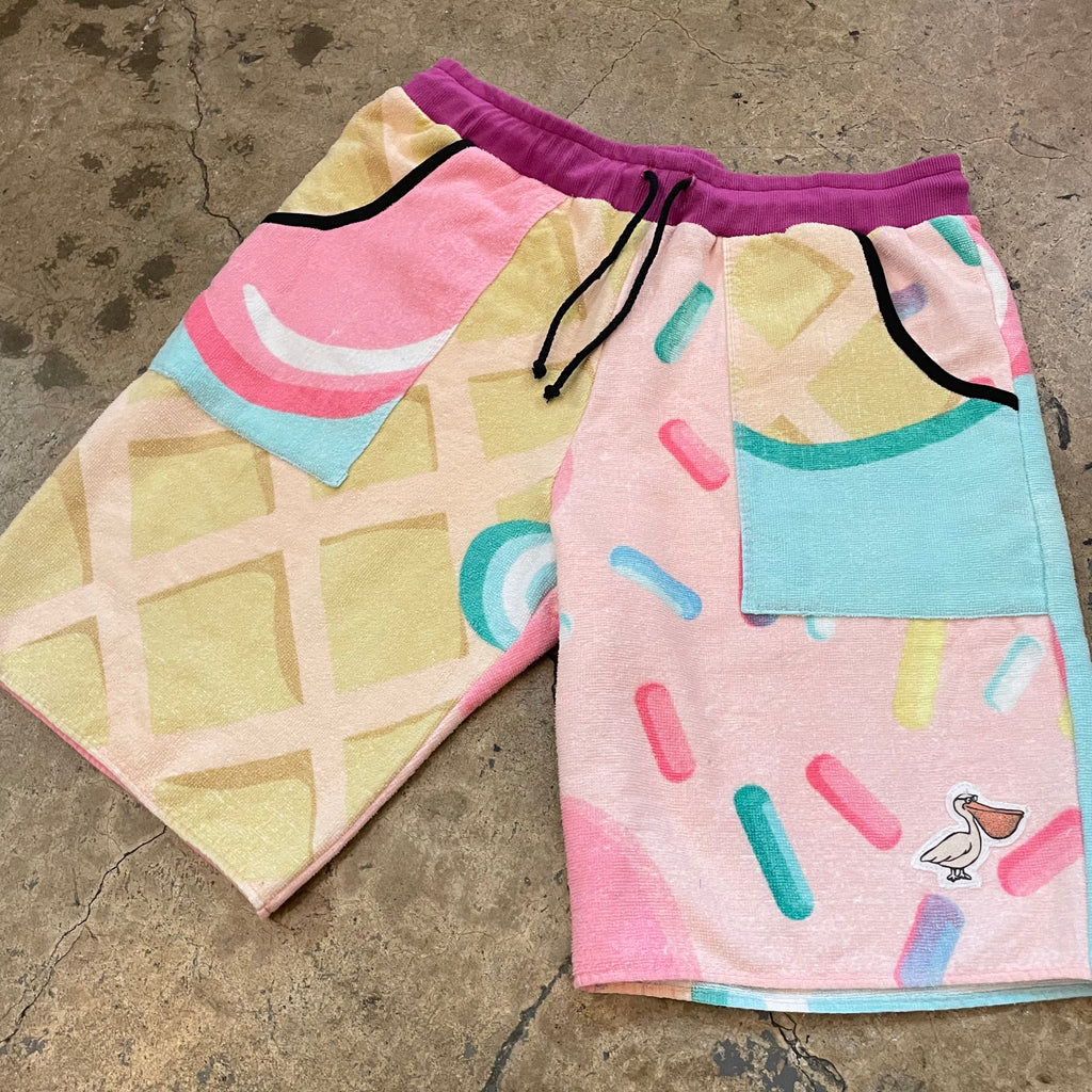 Yokishop - Ice Cream Beach Towel Shorts