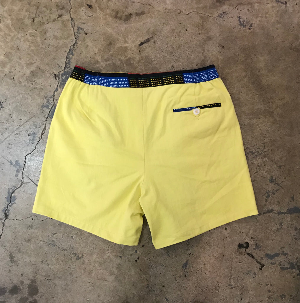 Yokishop - African Fabric Chiffon Yellow Shorts