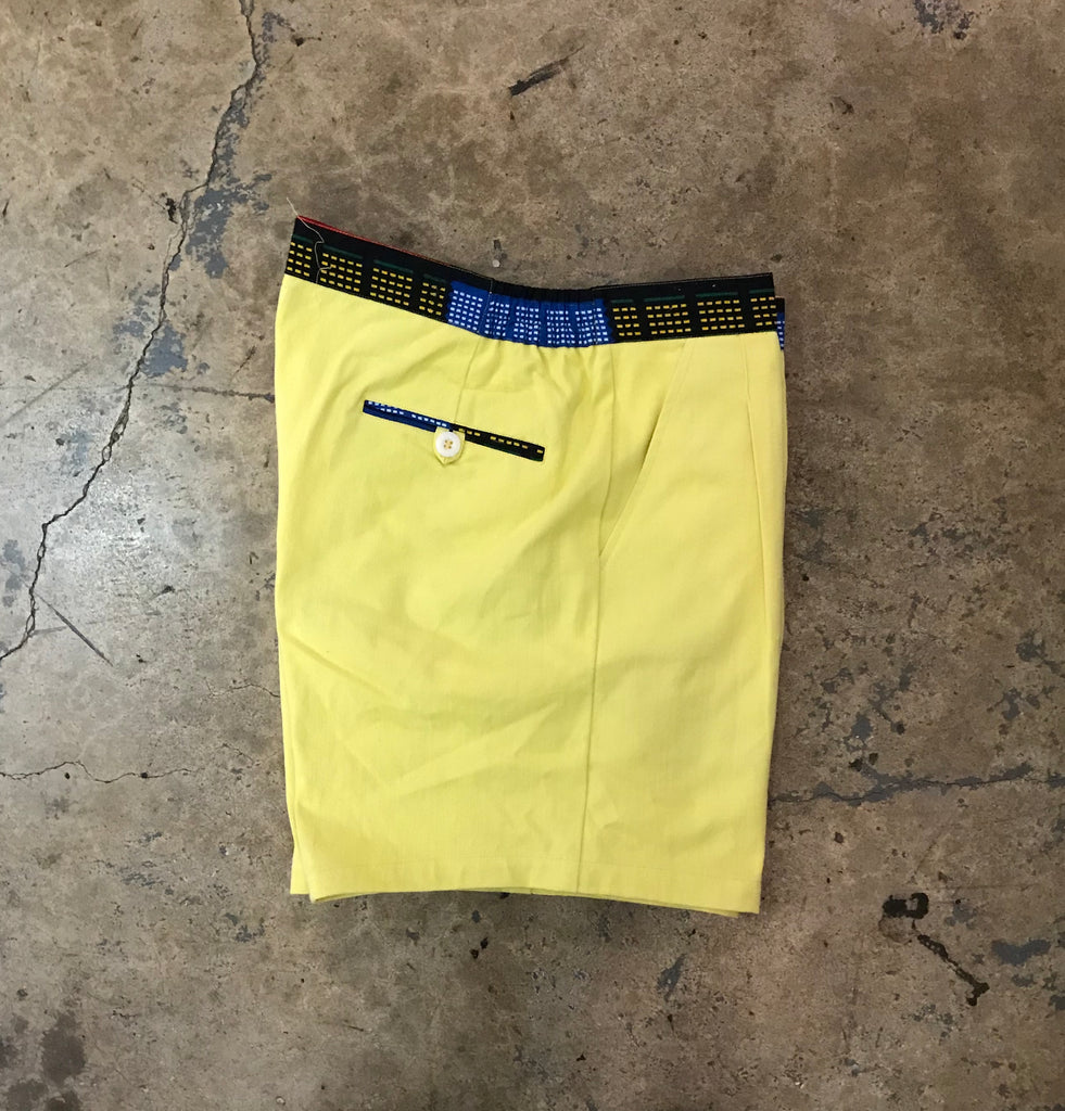 Yokishop - African Fabric Chiffon Yellow Shorts
