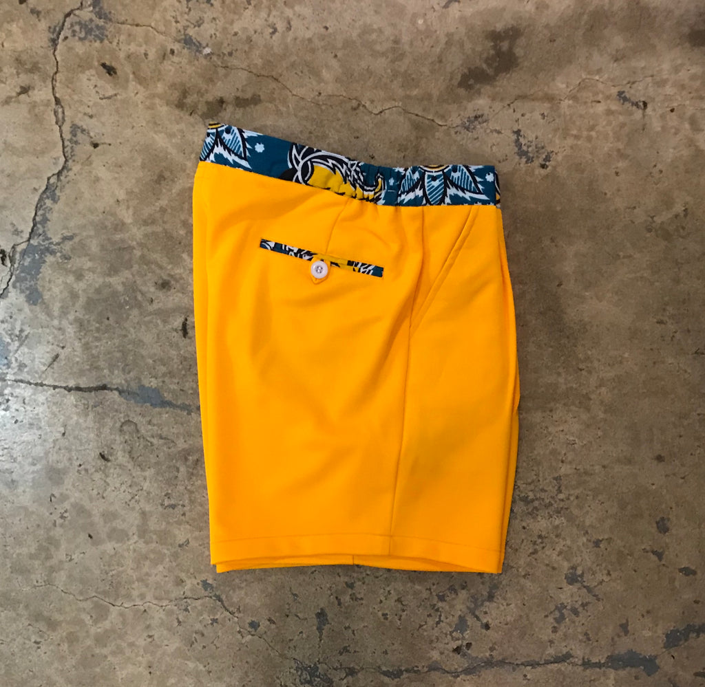 Yokishop - African Fabric Old Gold Shorts