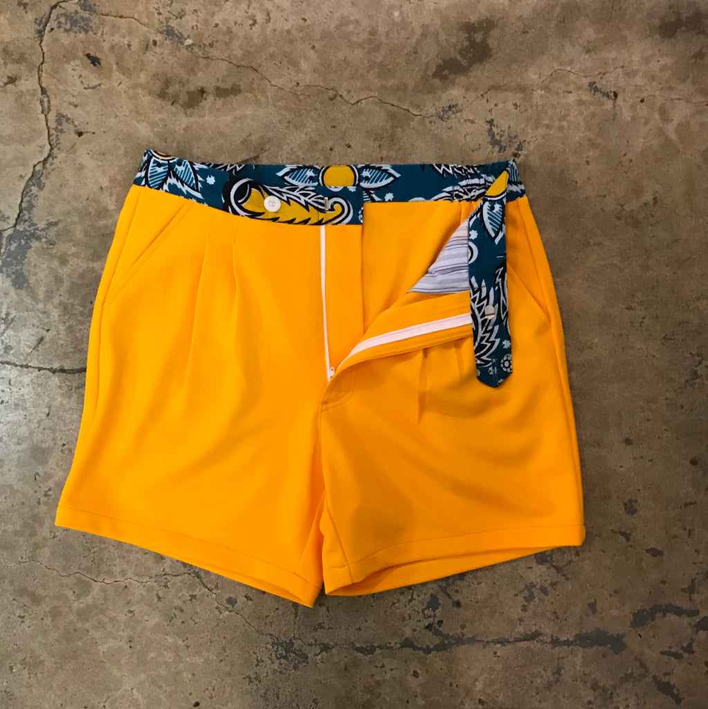 Yokishop - African Fabric Old Gold Shorts